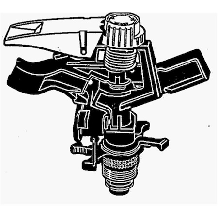 Grillsgonewild P5-R Plastic Impulse Sprinkler - 50 ft. GR587565